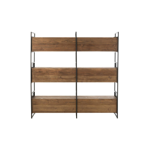 J-Line Rek Gerecycleerd Hout/Metaal Zwart/Naturel Large