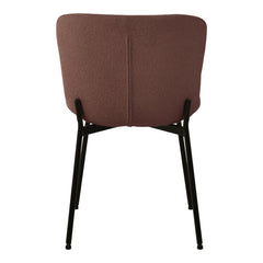 Maceda Dining Chair - Eetkamerstoel in bouclé, roest met zwarte poten - Set van 2