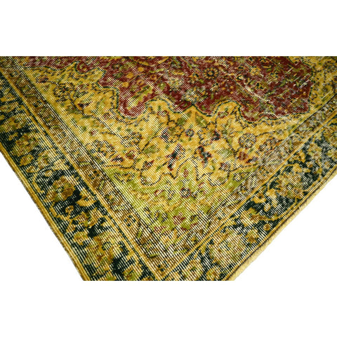 Geel vintage vloerkleed - 224x157 cm - HANDGEMAAKT