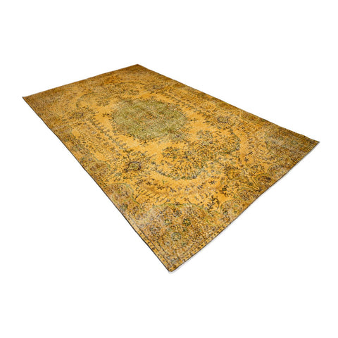 Geel vintage vloerkleed - 290x178 cm - HANDGEMAAKT