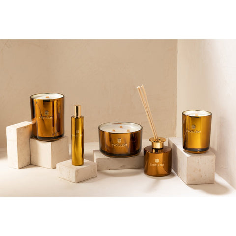 J-Line geurkaars Excellent - glas - oker – M - 80U