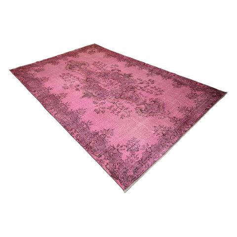 Roze vintage vloerkleed - 290x195 cm - HANDGEMAAKT