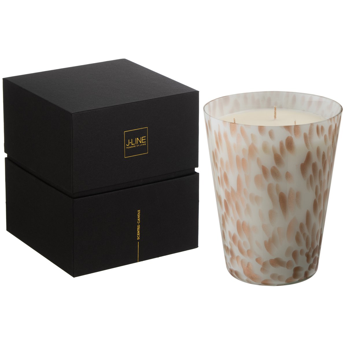 J-Line geurkaars - Neon Night - wit/goud - L