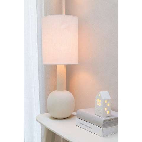 J-Line Tafel Lamp Met Kap Aardewerk Beige/Wit