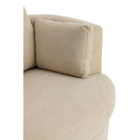 J-Line Loungestoel Swiv Populierenhout/Schuime Beige