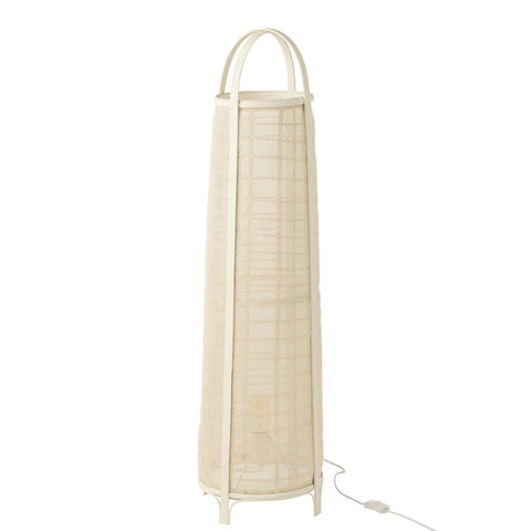 J-Line Lamp Don Katoen/Bamboe Wit
