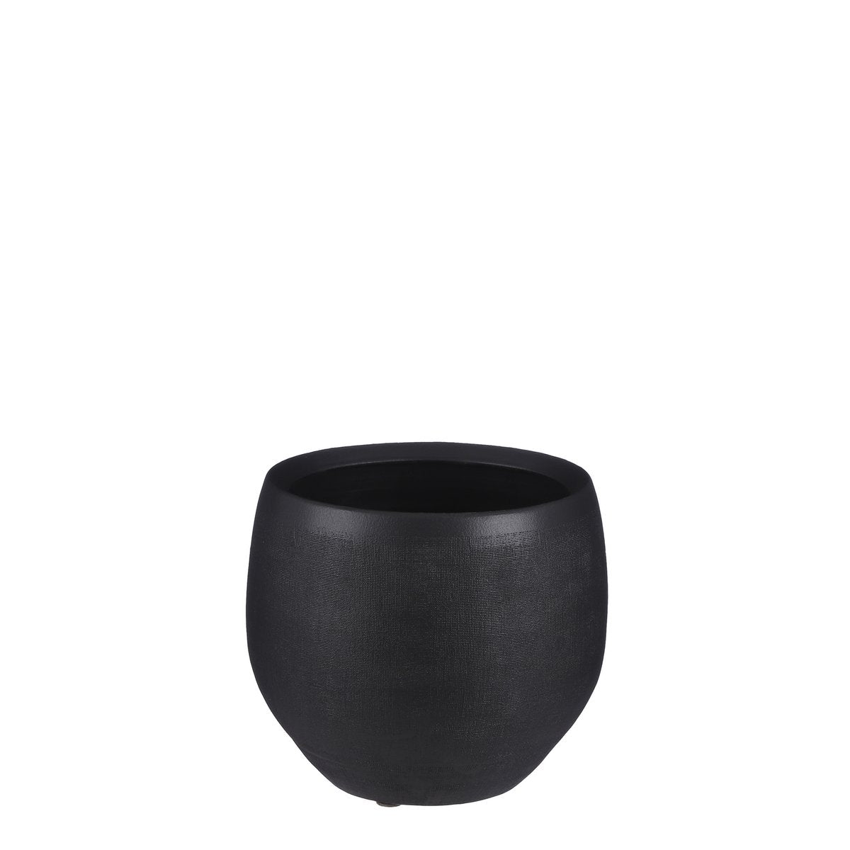 Douro Bloempot - H18 x Ø20 cm - Terracotta - Mat - Zwart