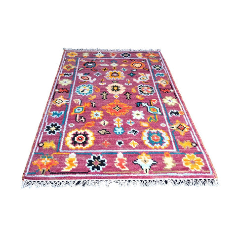 Roze Azeri vloerkleed - 95x67 cm - HANDGEMAAKT