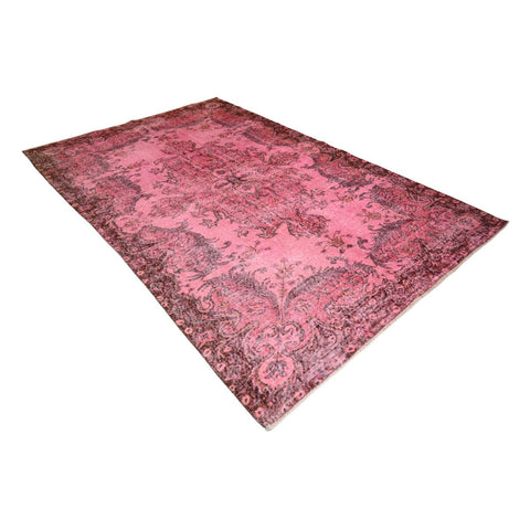 Roze vintage vloerkleed - 286x187 cm - HANDGEMAAKT
