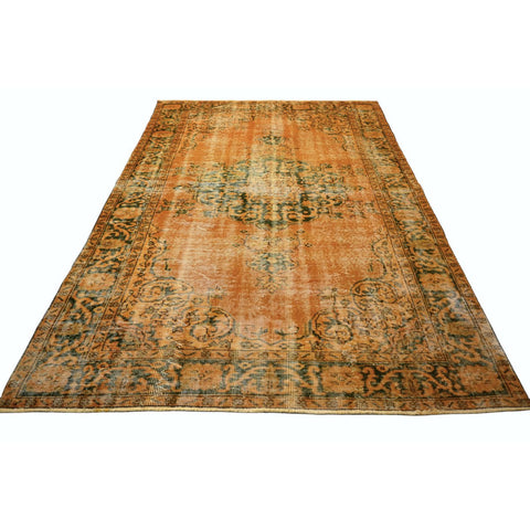 Geel vintage vloerkleed - 248x168 cm - HANDGEMAAKT