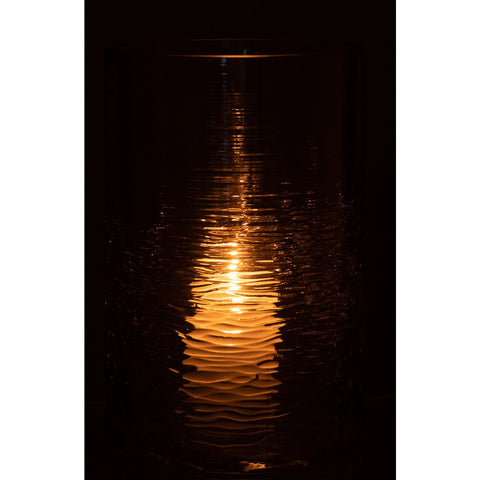J-Line windlicht Zee - kaarshouder - glas - grijs - large