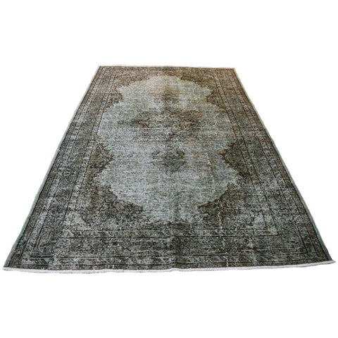 Groen grijs vintage vloerkleed - 268x164 cm - HANDGEMAAKT