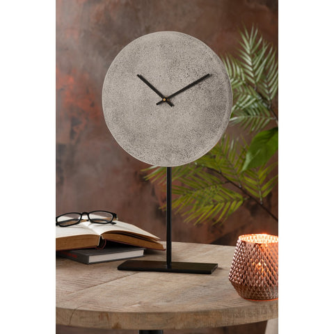 J-Line klok op voet - metaal - zilver - Ø 41 cm