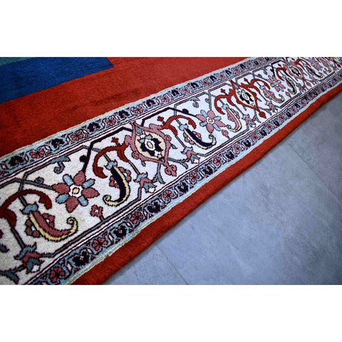 Rood Art Deco vloerkleed - 303x198 cm - HANDGEMAAKT