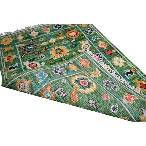 Groen Azeri vloerkleed - 96x70 cm - HANDGEMAAKT