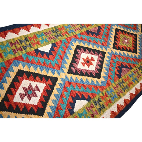 Kleurrijke kelim - 206x83 cm - HANDGEMAAKT