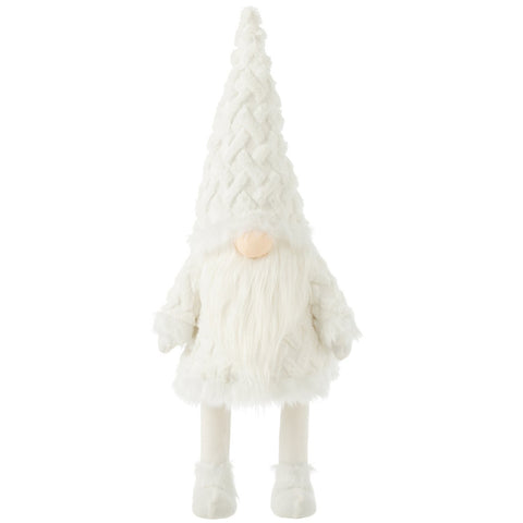 J-Line Kabouter Witte Baard Staand Wiebel Textiel Wit Extra Large