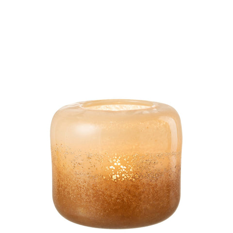 J-Line vaas Opi - glas - bruin/beige - large