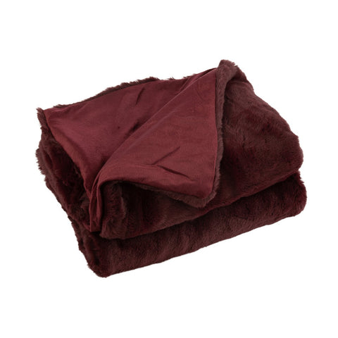 J-Line Plaid Cutie - Polyester – 180x130 cm – Donkerrood