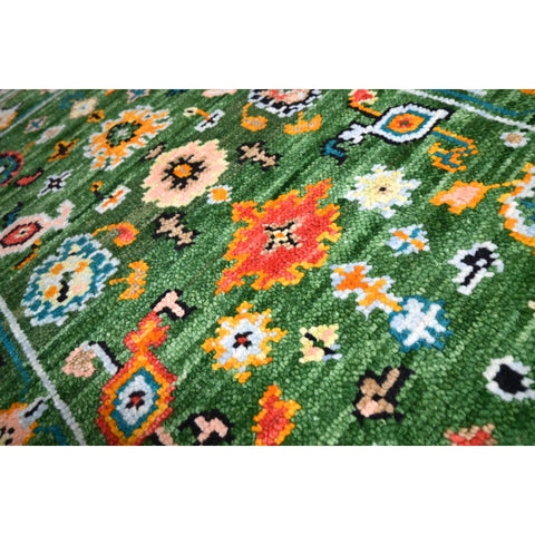 Groen Azeri vloerkleed - 96x70 cm - HANDGEMAAKT
