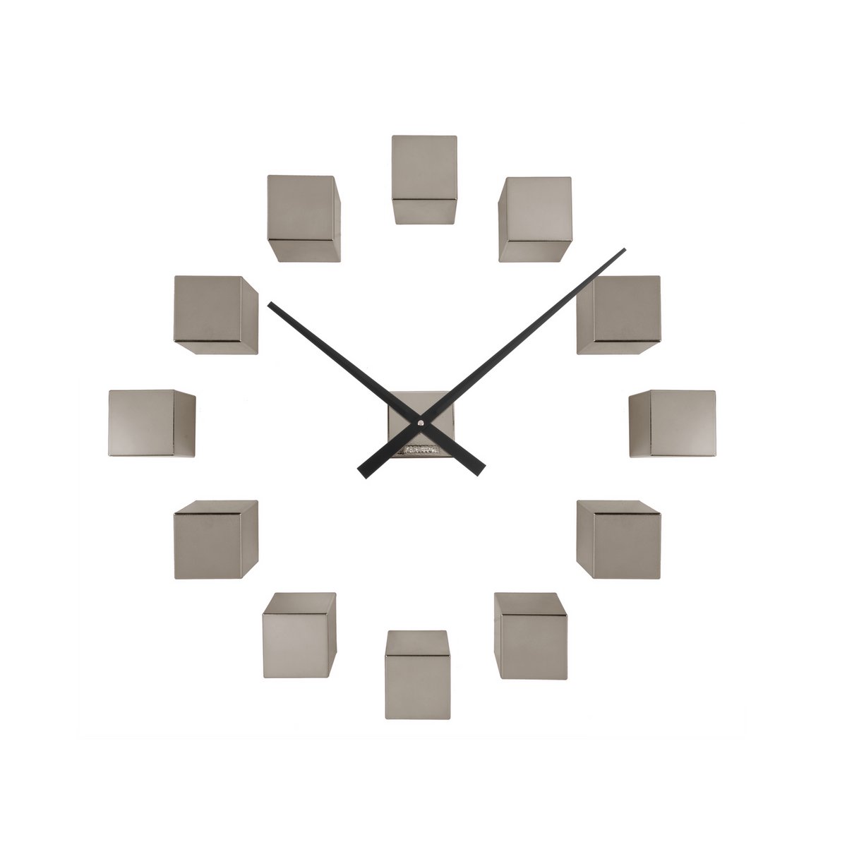Wandklok DIY Kubiek Metallic