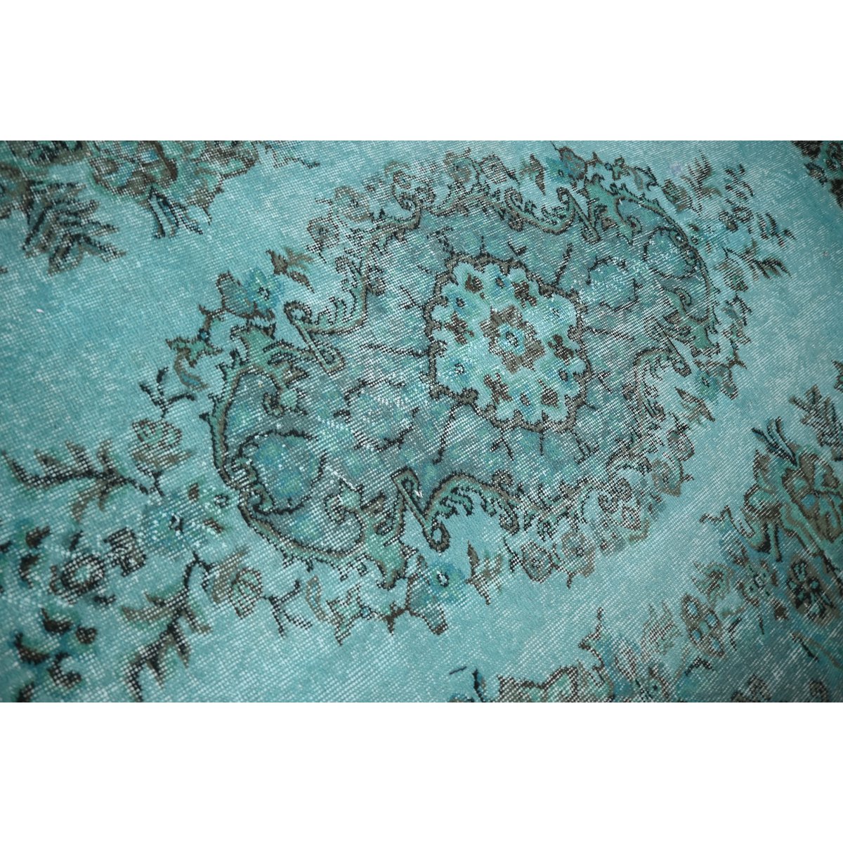 Turquoise vintage vloerkleed - 267x168 cm - HANDGEMAAKT