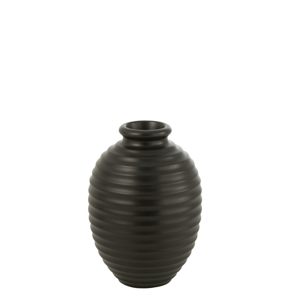 J-Line bloempot Ovaal - terracotta - zwart - small