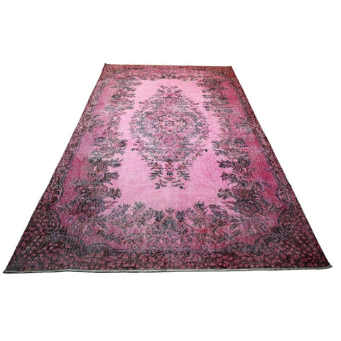 Roze vintage vloerkleed - 284x168 cm - HANDGEMAAKT