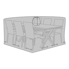 Luxury Cover - Luxe hoes voor tafel met 6 stoelen, 210g/m2 600D polyester PU gecoat, waterafstotend, zwart