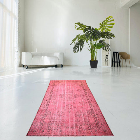 Roze vintage vloerkleed - 312x188 cm - HANDGEMAAKT
