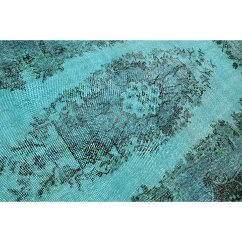 Turquoise vintage vloerkleed - 247x142 cm - HANDGEMAAKT