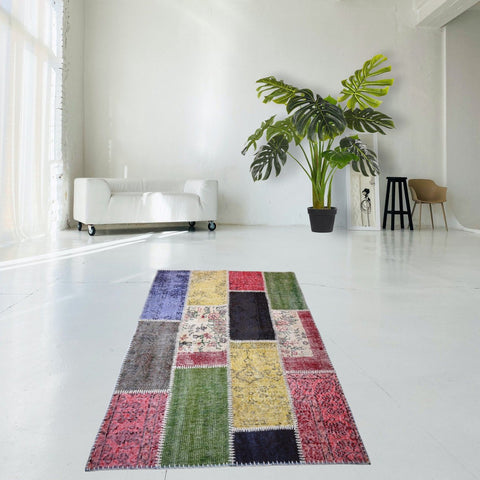 Patchwork vloerkleed - 173x120 cm - HANDGEMAAKT