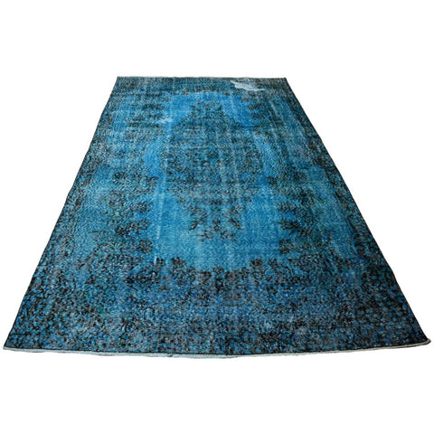 Blauw vintage vloerkleed - 285x170 cm - HANDGEMAAKT