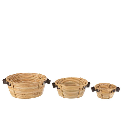 J-Line schaal + handvat - jute - naturel