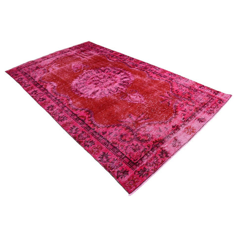 Roze vintage vloerkleed - 295x174 cm - HANDGEMAAKT