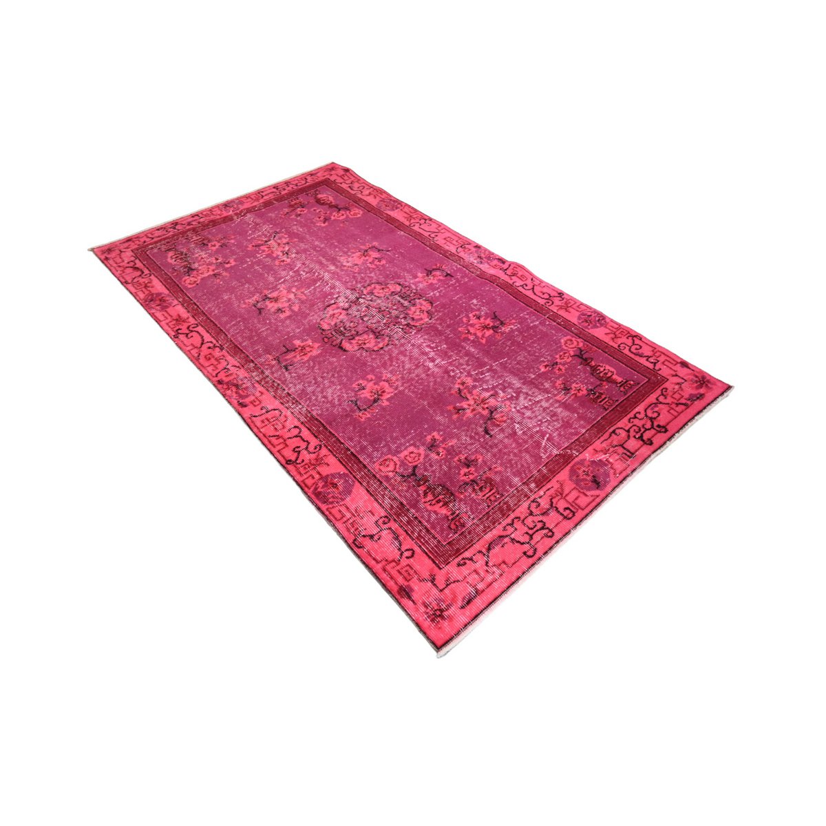 Roze vintage vloerkleed - 200x115 cm - HANDGEMAAKT