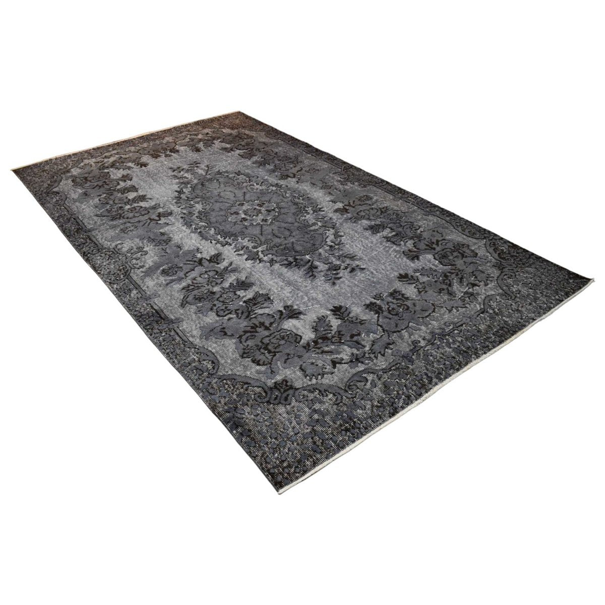Grijs vintage vloerkleed - 282x172 cm - HANDGEMAAKT