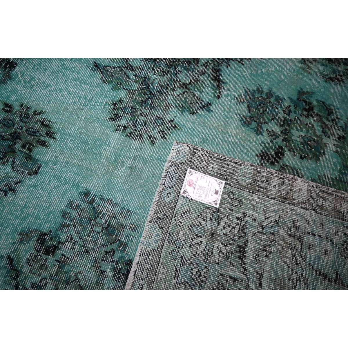 Turquoise vintage vloerkleed - 290x200 cm - HANDGEMAAKT