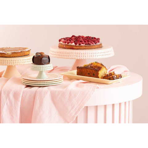 J-Line Cake bord - taartplateau - keramiek - perzik - L