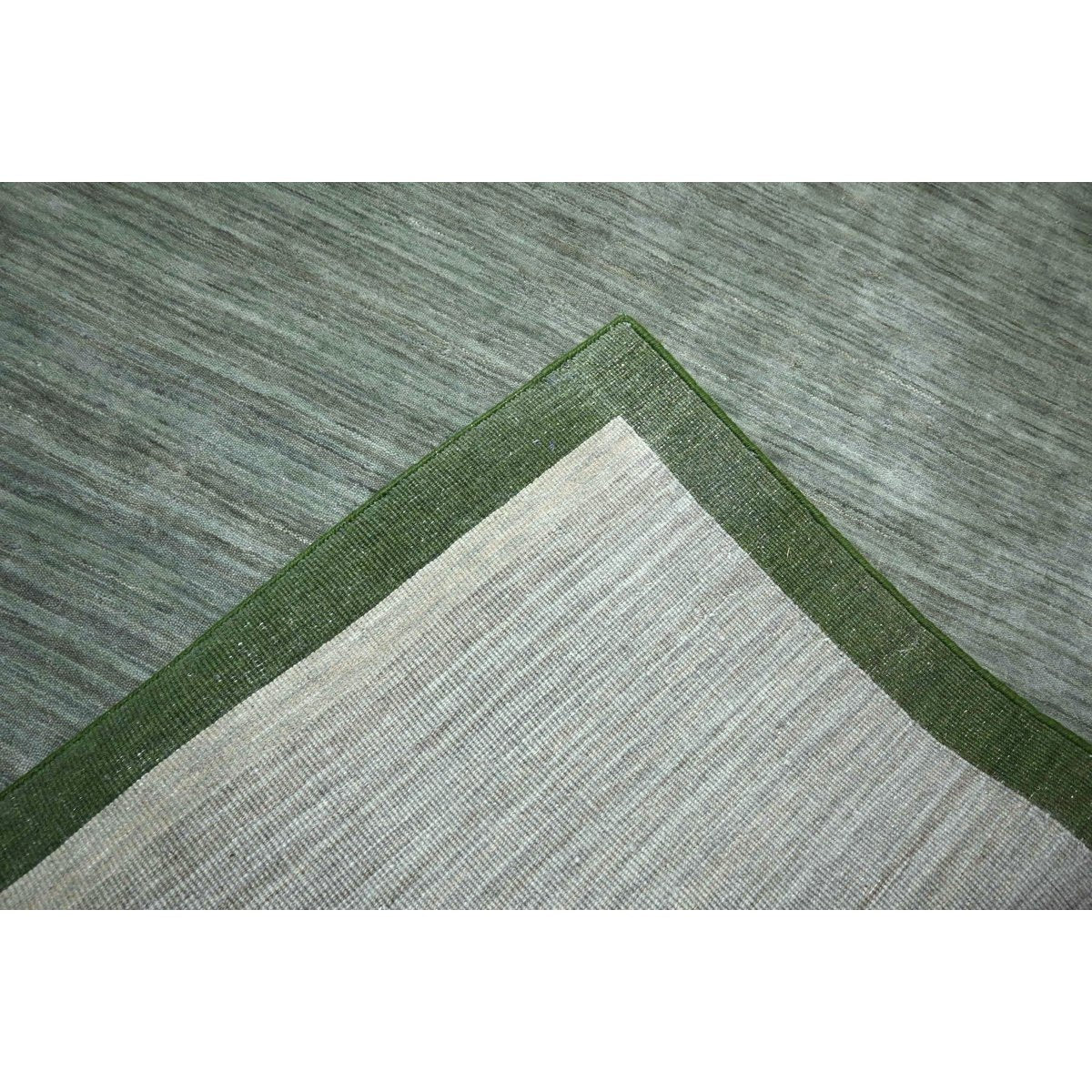 Groen modern vloerkleed - 208x140 cm - HANDMADE