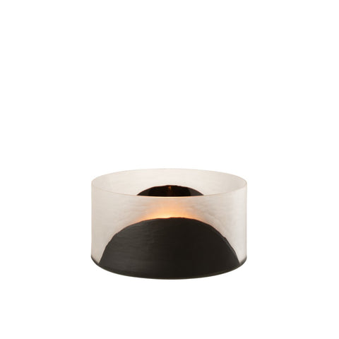 J-Line kaarshouder Circulo Plat - glas - zwart - transparant