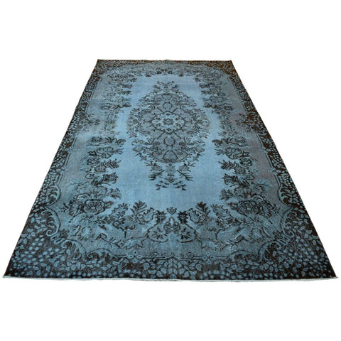 Blauw vintage vloerkleed - 298x174 cm - HANDGEMAAKT