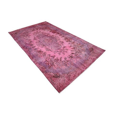 Roze vintage vloerkleed - 270x156 cm - HANDGEMAAKT
