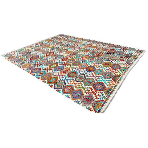 XL Kleurrijke kelim - 347x258 cm - HANDGEMAAKT