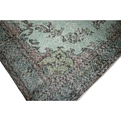 Licht groen vintage vloerkleed - 257x180 cm - HANDGEMAAKT