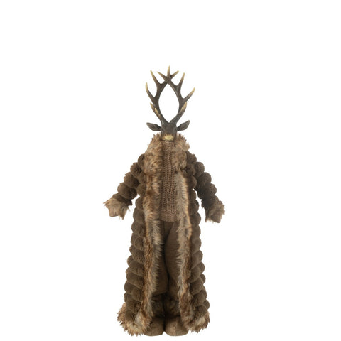 J-Line Hert Staand Jas Resin/Textiel Bruin Small