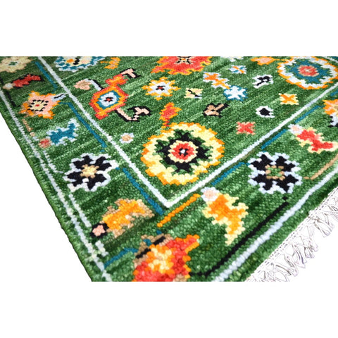 Groen Azeri vloerkleed - 96x70 cm - HANDGEMAAKT