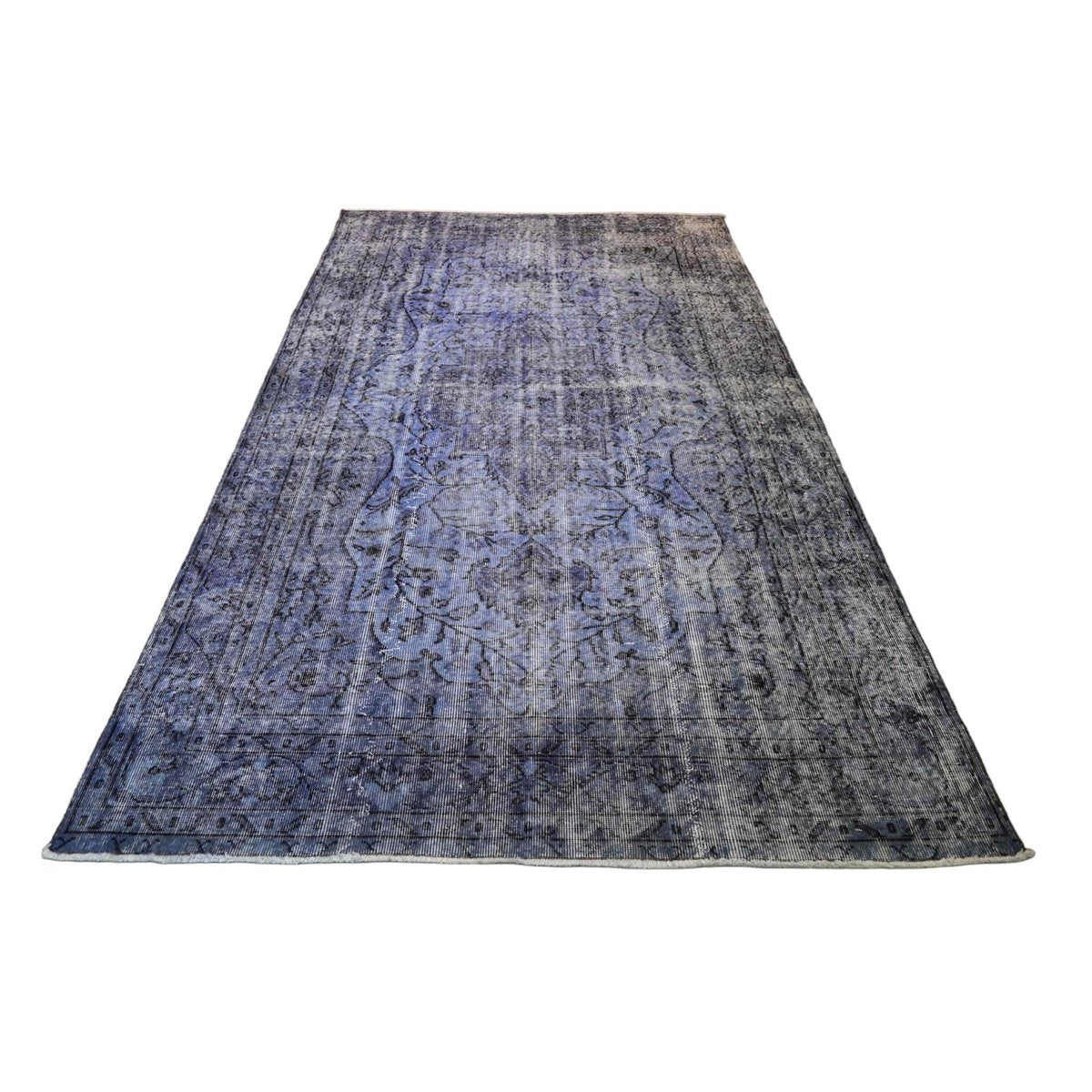 Blauw vintage vloerkleed - 273x160 cm - HANDGEMAAKT