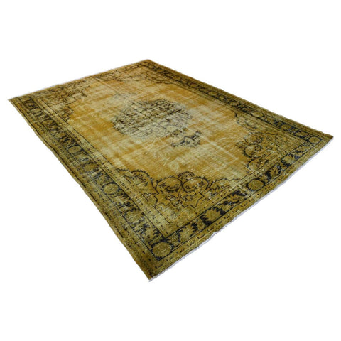 Geel vintage vloerkleed - 265x190 cm - HANDGEMAAKT