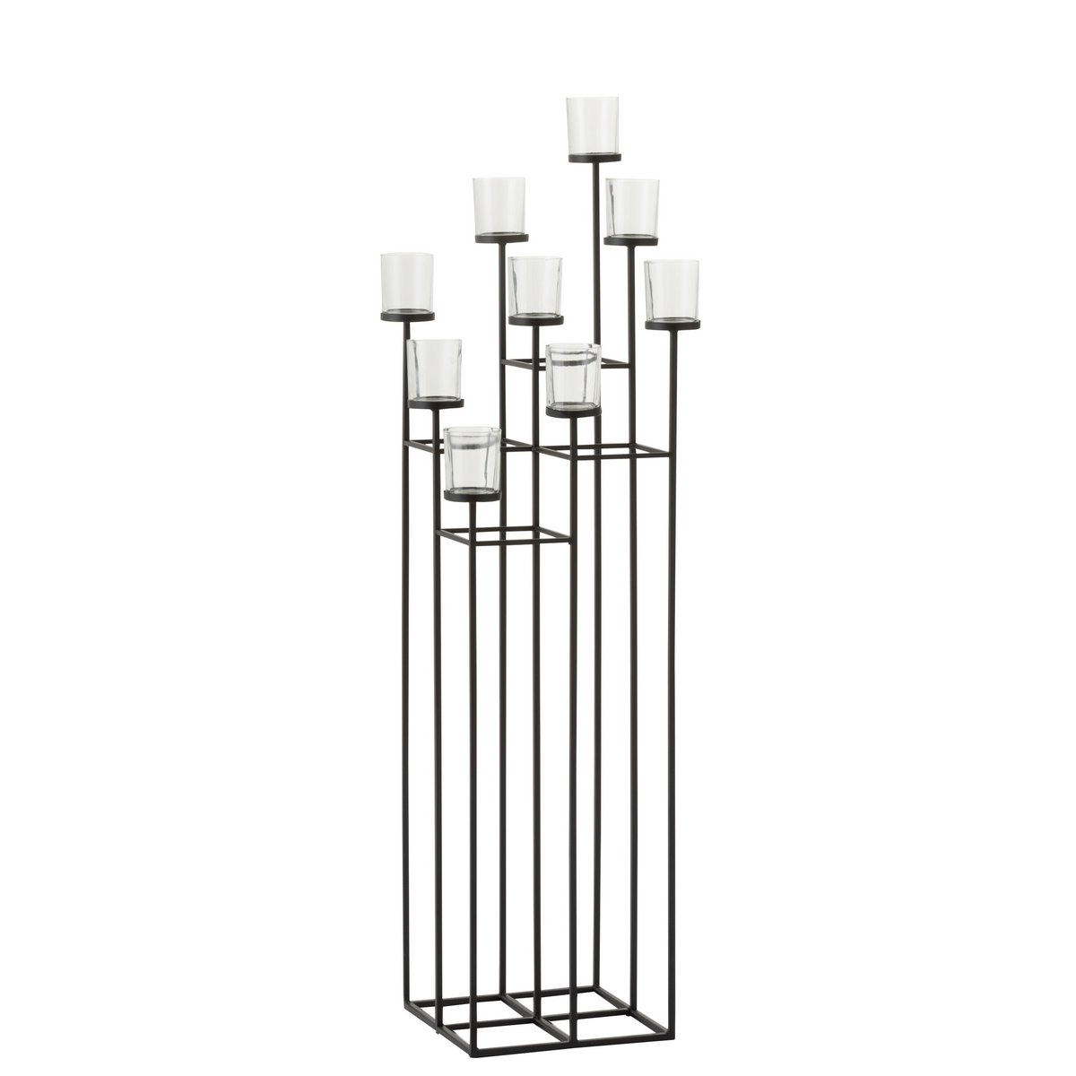 J-Line Kaarshouder 9 Delen Metaal/Glas Zwart